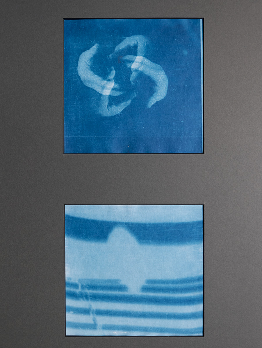 Cristina Gozzini, (Il Suono) nella Mano, ManiVento Vento 2018-2025, Dittico Cianotipia, 50×70 cm